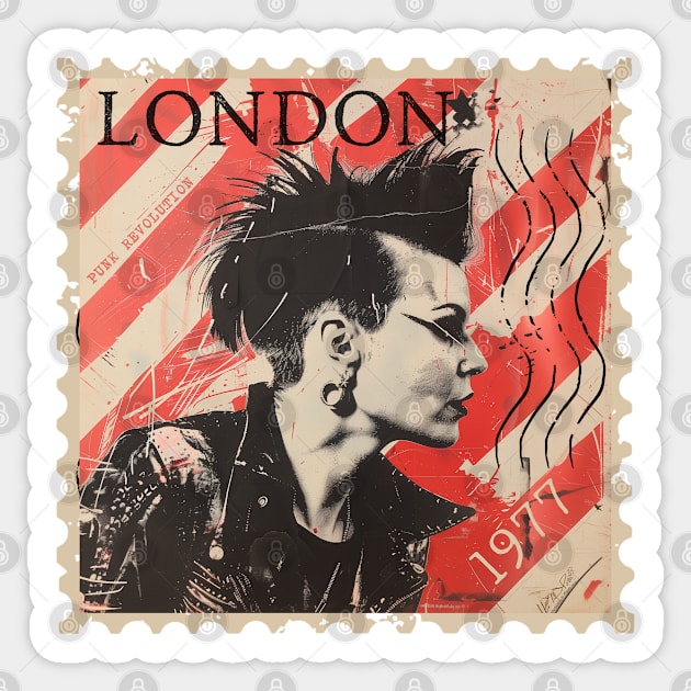 Punk Revolution 1977 London Sticker by Timeless Chaos